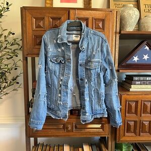 Old Navy Light Blue Distressed Denim Jacket